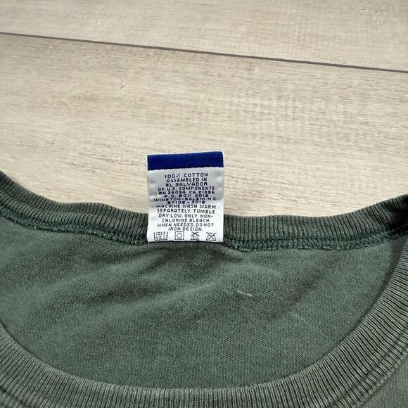 Vintage Champion Notre Dame T-Shirt Green XXL Distressed Logo 90s/00s NCAA Fade - Picture 4 of 8